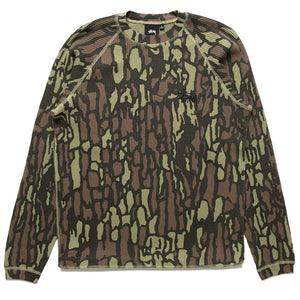 Stussy Raglan Thermal Basic Stock - Tree Bark Camo