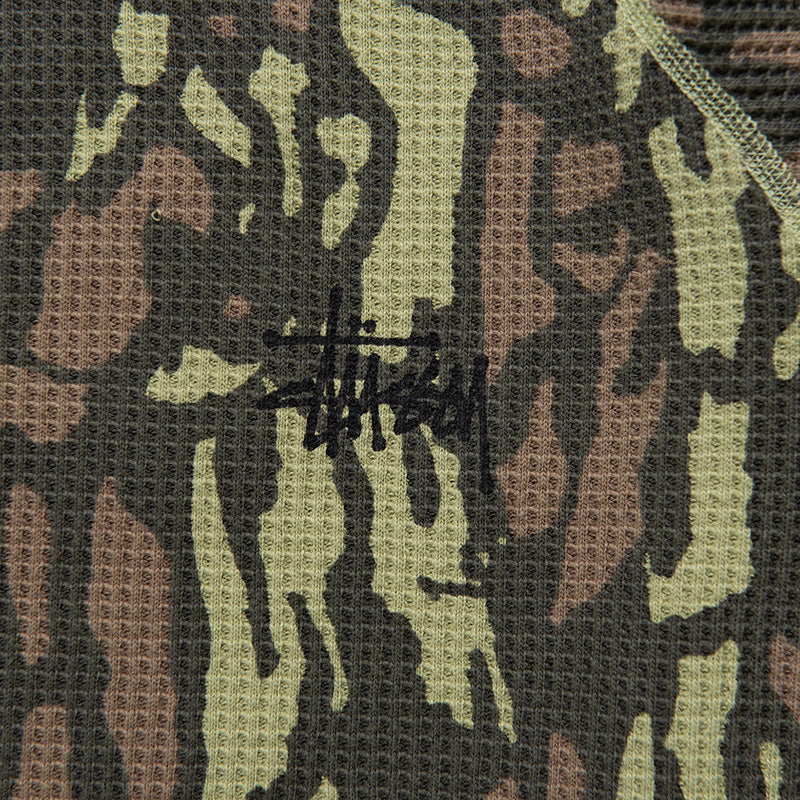 Stussy Raglan Thermal Basic Stock - Tree Bark Camo – Sneaker Politics