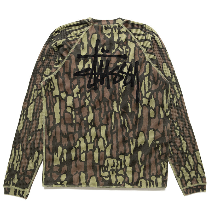 Stussy Raglan Thermal Basic Stock - Tree Bark Camo – Sneaker Politics