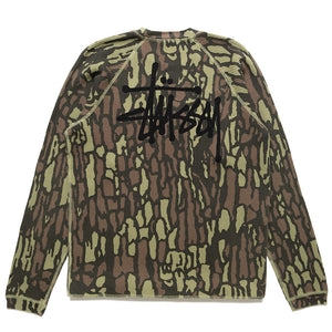 Stussy Raglan Thermal Basic Stock - Tree Bark Camo