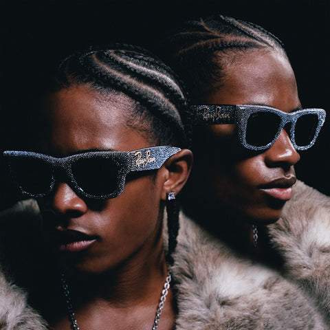 A$AP Rocky x Ray-Ban Wayfarer Puffer Crystal Pavé Edition - Polished Black/Strass Pavé