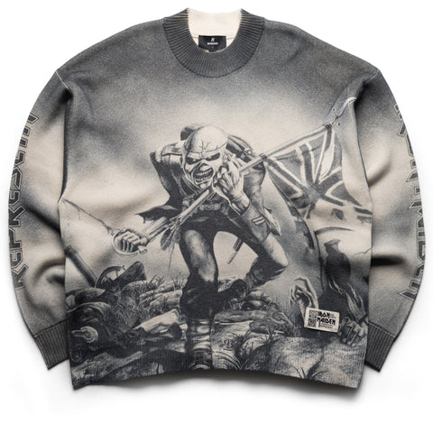 Iron Maiden x Represent Trooper Knit Sweater - Sunfade Grey