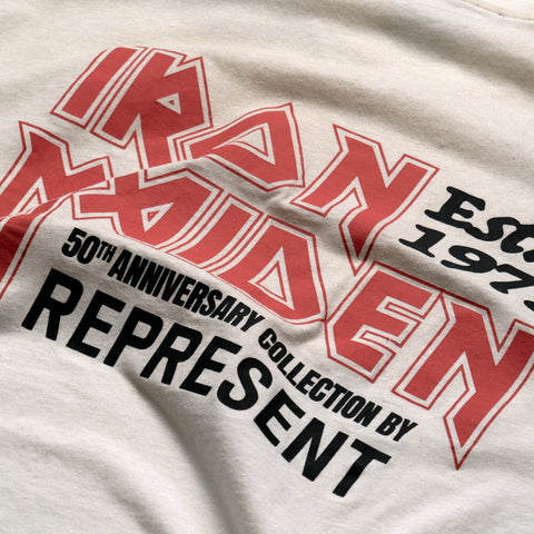 Iron Maiden x Represent Anniversary Tee - Washed Ecru