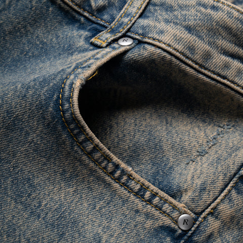 Represent R2 Straight Leg Denim Pants - Blue Cream