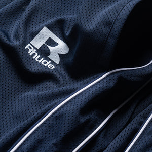 Rhude Mesh Piping Parachute Track Pants - Navy/White