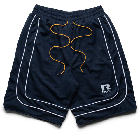Rhude Mesh Piping Baggy Track Shorts - Navy/White