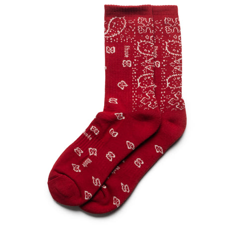 Rhude Logo Bandana Sock - Red/White
