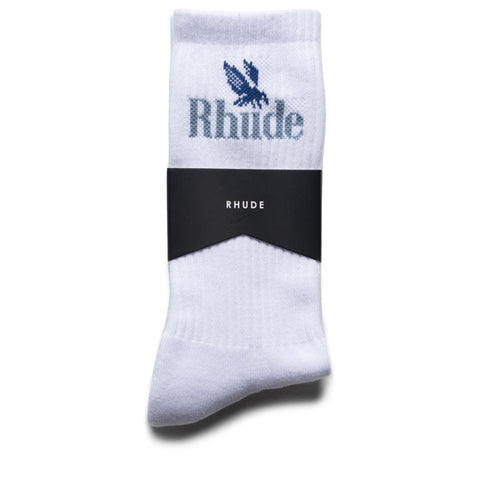 Rhude Rossa Logo Sock - White/Blue