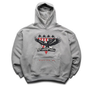 Rhude Stage Racing Hoodie - Heather Grey/Black