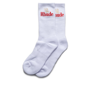 Rhude Rossa Logo Sock - White/Red