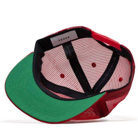 Rhude Logo Mesh Hat - Red/White
