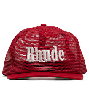 Rhude Logo Mesh Hat - Red/White