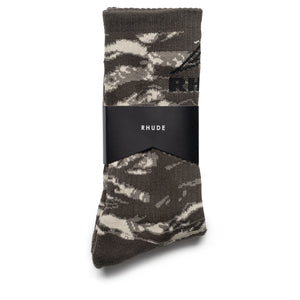 Rhude Tiger Camo Footy Sock - Camo/Black