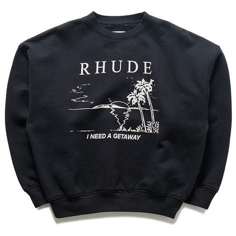 Rhude I Need A Getaway Crewneck - Vintage Black/White
