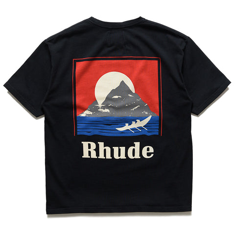 Rhude Moonlight Regatta Tee - Vintage Black/Red