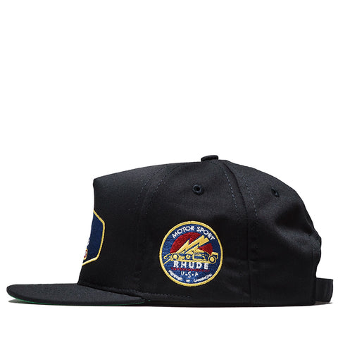 Rhude Racing Crest Strapback - Black/Navy