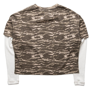 Rhude Tiger Camo Double-Layered Tee - Camo/White