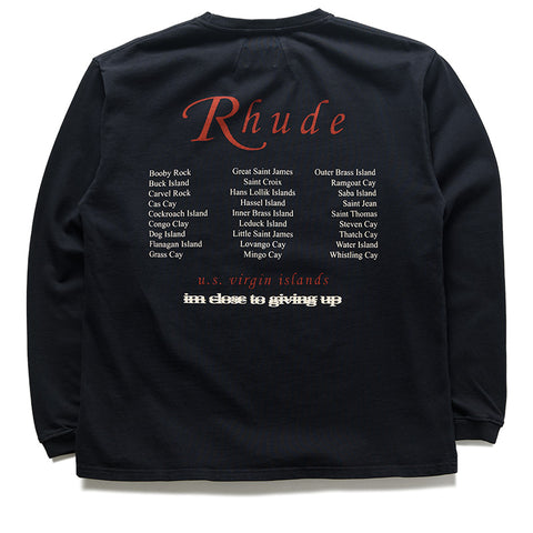 Rhude USVI Regatta Tour L/S Tee - Vintage Black/White