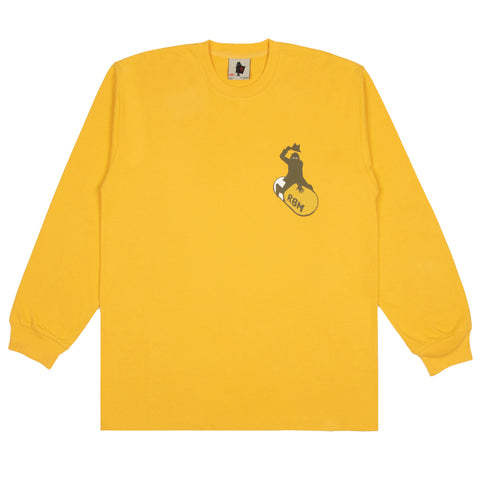 Real Bad Man Stop Worrying L/S Tee - Mustard