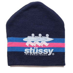 Stussy Stripe Ski Beanie - Navy