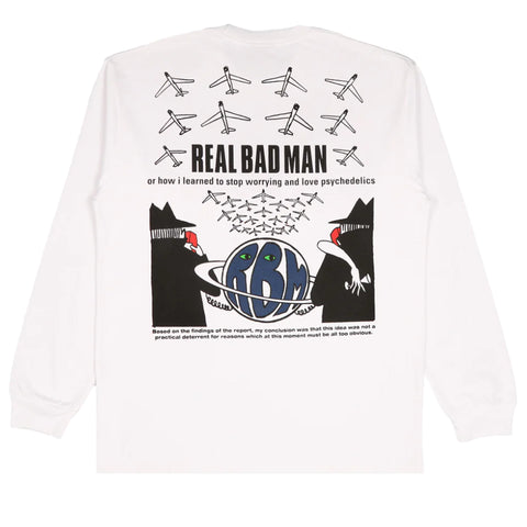 Real Bad Man Stop Worrying L/S Tee - White
