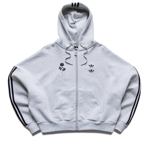 Willy Chavarria x Adidas Logo Full Zip Hoodie - Light Grey Heather