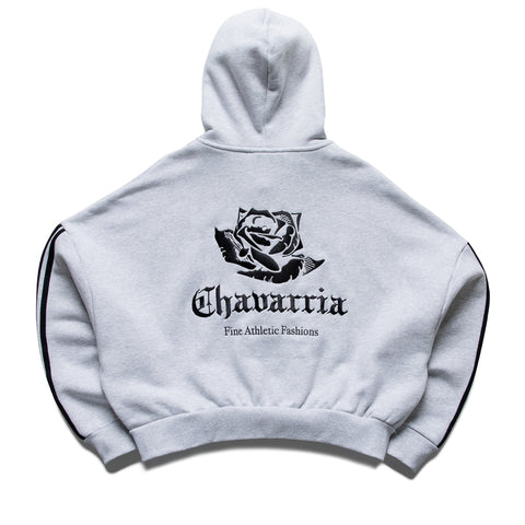 Willy Chavarria x Adidas Logo Full Zip Hoodie - Light Grey Heather