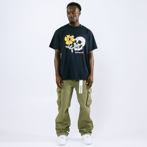 Alchemist Floral Skull Tee - Black