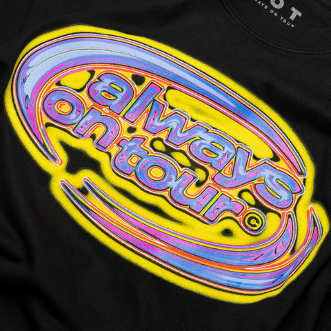 Always On Tour Melted Spinner Tee - Black