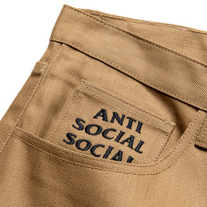 Anti Social Social Club Chainstitch Carpenter Shorts - Tan