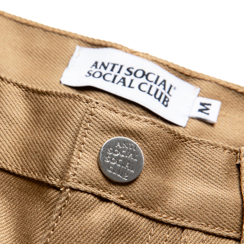 Anti Social Social Club Chainstitch Carpenter Shorts - Tan