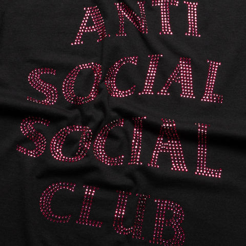Anti Social Social Club Rhinestone Mind Games Tee - Black/Pink