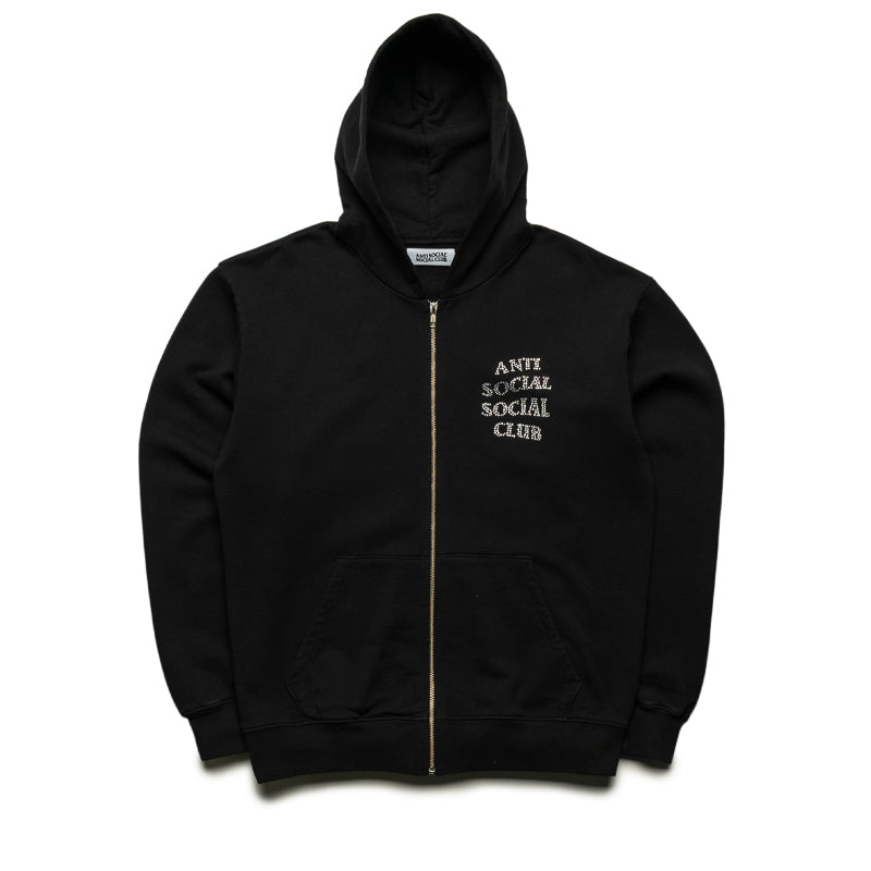 Anti Social Social Club Rhinestone Zip Up Hoodie - Black – Sneaker