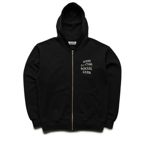 Anti Social Social Club Rhinestone Zip Up Hoodie - Black
