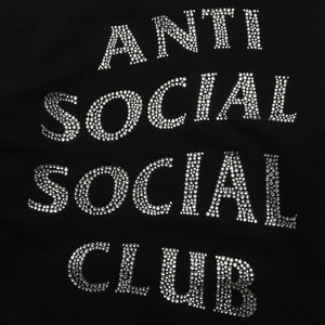 Anti Social Social Club Rhinestone Zip Up Hoodie - Black