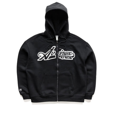 Avirex Script Hoodie - Black