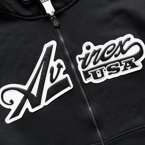 Avirex Script Hoodie - Black