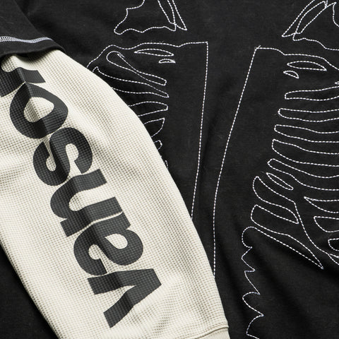 Awake NY Vanson Skeleton Waffle L/S Tee - Black