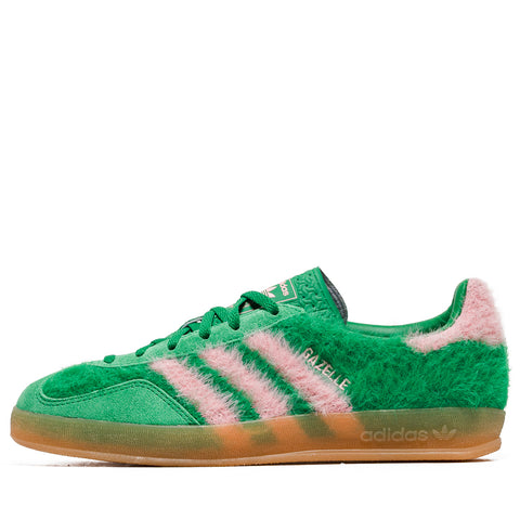 Women's Adidas Gazelle Indoor - Green/Glow Pink