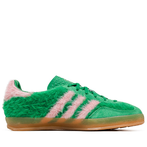 Women's Adidas Gazelle Indoor - Green/Glow Pink