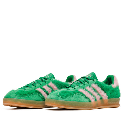 Women's Adidas Gazelle Indoor - Green/Glow Pink