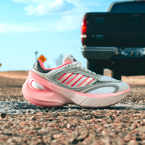 Politics x Adidas Adizero Goukana 'Roadkill' - Orbit Grey/Acid Red