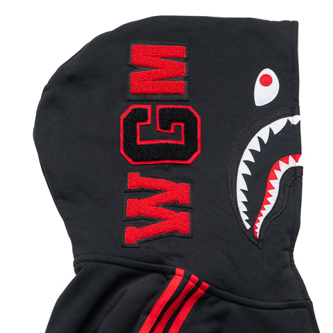 A Bathing Ape x Adidas Shark Full Zip Hoodie - Black