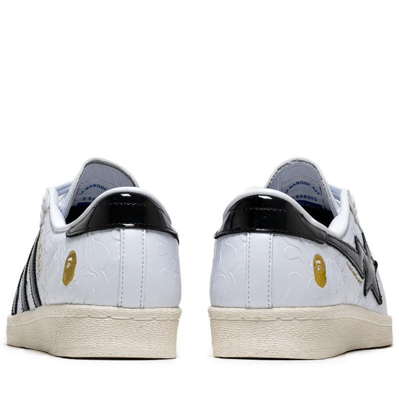 【Adidas x BAPE】 Superstar Vintage Cloud White Core Black Sneaker Politics