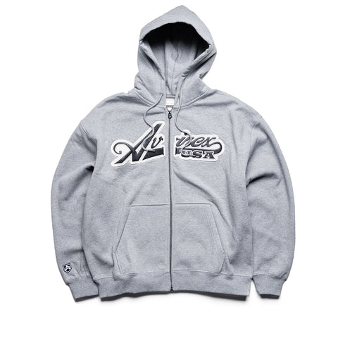 Avirex Script Hoodie - Heather Grey