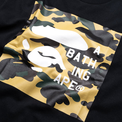 A Bathing Ape 1st Camo Face Tag Logo Tee - Black