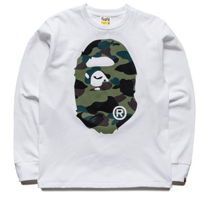 A Bathing Ape 1st Camo Big Ape Head L/S Tee - White/Green