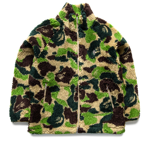 A Bathing Ape ABC Camo Metal One Point Boa Jacket - Green