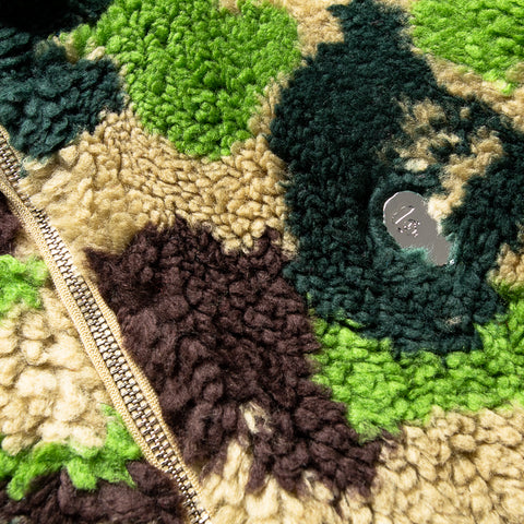 A Bathing Ape ABC Camo Metal One Point Boa Jacket - Green