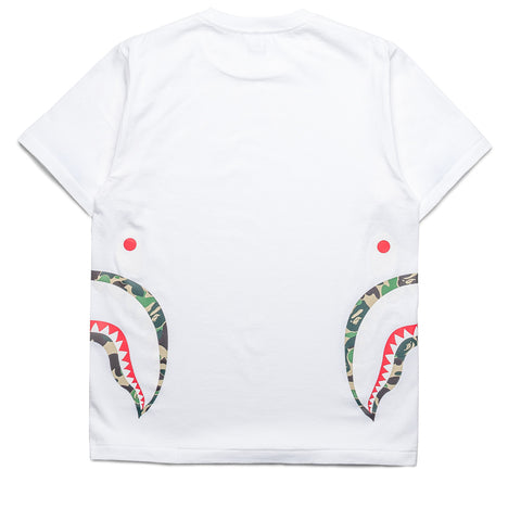 A Bathing Ape ABC Camo Side Shark Tee - White/Green
